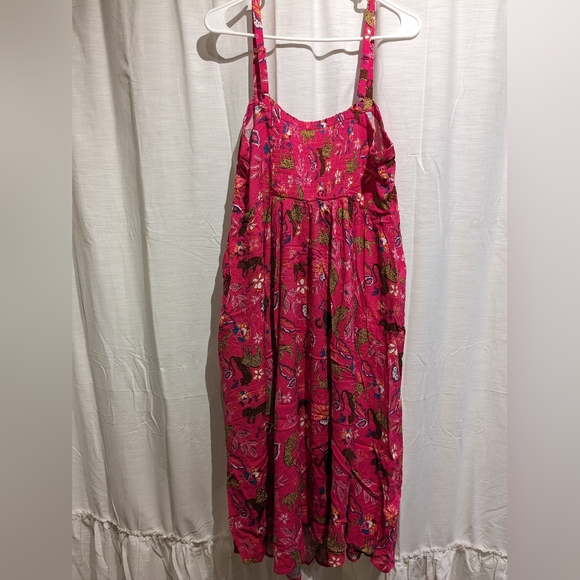torrid Dresses & Skirts - Midi slub sweetheart tank dress with leopard print. Torrid size 1. NWT.